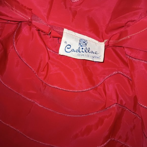 VTG 1950s Cadillac Ad Pin Up Taffeta Full Circle Skirt DRESS Glam Pin Up Scarce - Picture 7 of 12